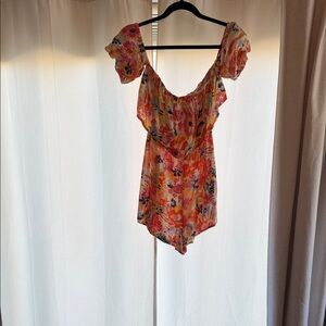 Roxy Vibrant Floral Off-Shoulder Romper